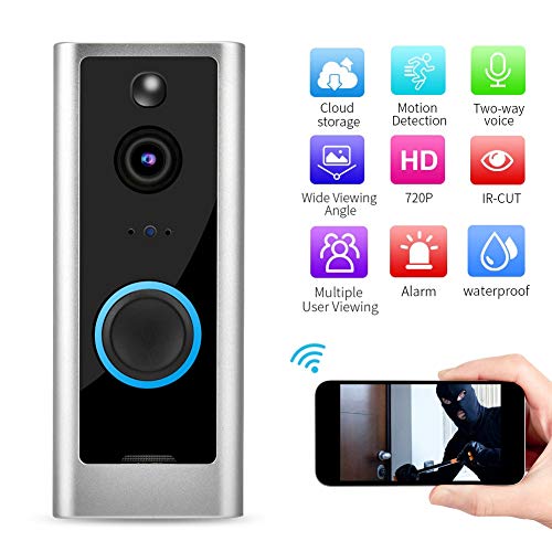 Campainha Wi-Fi, Campainha de vídeo HD de 720p WiFi WiFi Vídeo porteiro inteligente Monitoramento do