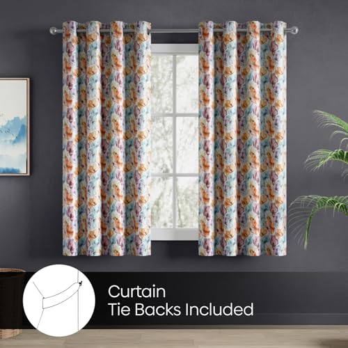 Image of haus & kinder Blackout Window Curtains 5 Feet Long Pack of 2 Window Curtains, 5 Feet Curtains for Window, 100% Room Darkening (Royal Garden, 114x152 CM)