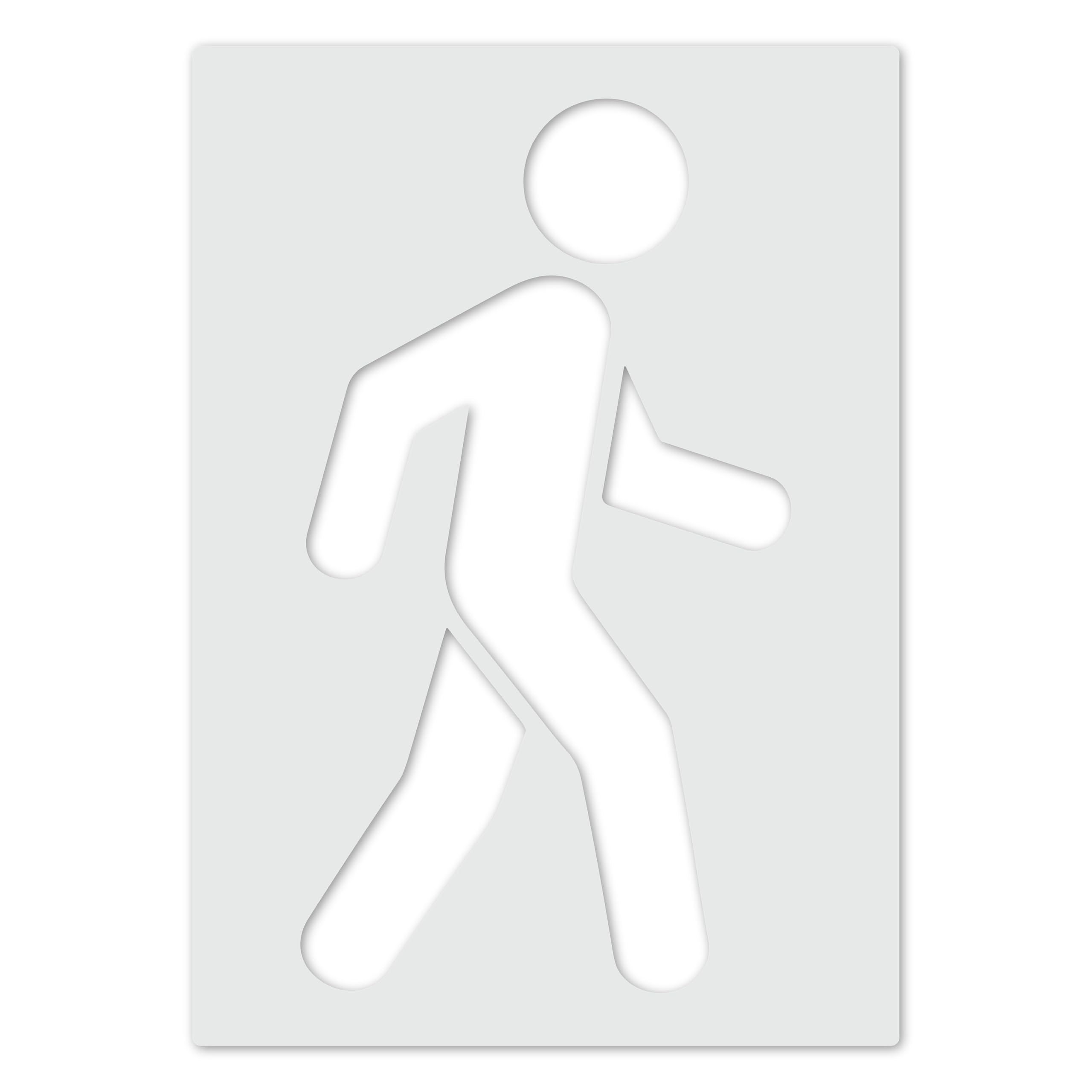 Pedestrian Sign - Large Walking Man Template - Pedestrian Icon Sign Making Stencil (A3)