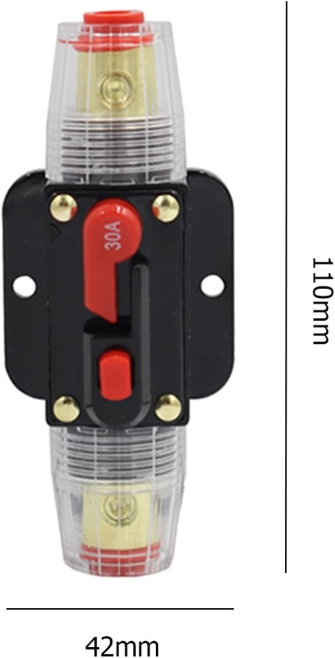 1pcs 30-150A Circuit Breaker with Automatic Reset DC 12-42V Car Marine Boat Yacht RV Power Insurance Switch Audio Fuse Holder Protect(OneColor)