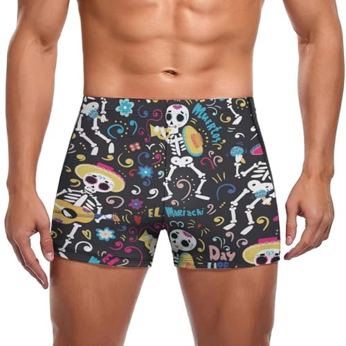 Maillot de bain homme confortable imprimé squelette contre les frottements