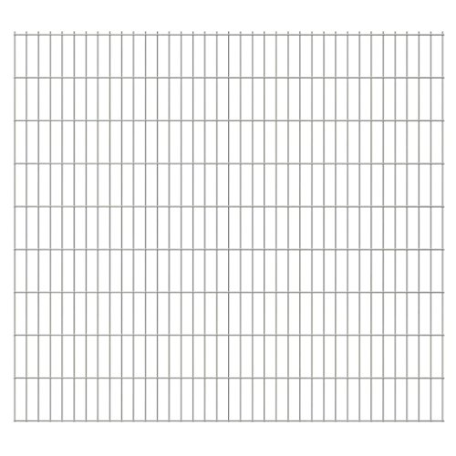 FZYHFA 2D Garden Fence Panel 2008x1830 mm Silver Design Beautiful, Robust and Reliable Also Resistant Garden Fence Panels