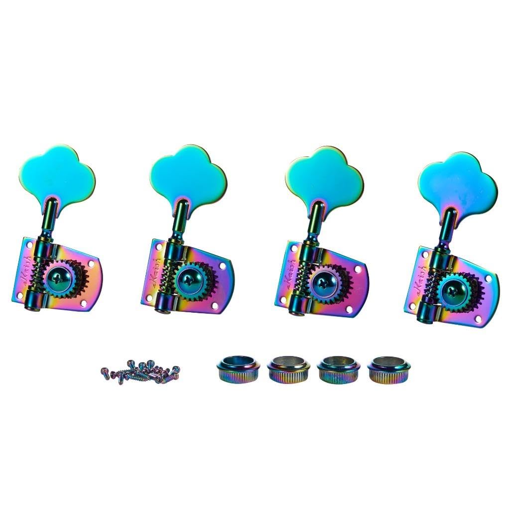 Cloverleaf Right Handed 4R Bass Guitar Tuners Bass Tuning Machine Heads Bass Tuning Keys Pegs for American Standard/Highway One Series Basses Burnt Chrome