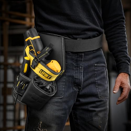 Bohrerholster,Hochleistungs-Schlagholster für Werkzeuggürtel,Bohrerhalter,Bohrertasche,passend für die meisten Bohrer,Schwarz Gelb(Nur Bohrerholster)