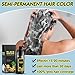 Black Hair Dye Shampoo 3 in 1, Herbal Shampoo Hair Dye for Women Men, Grey Coverage 16.9fl oz