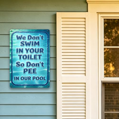 Cartel metálico de seguridad para piscina 12x8 pulgadas miniatura 3
