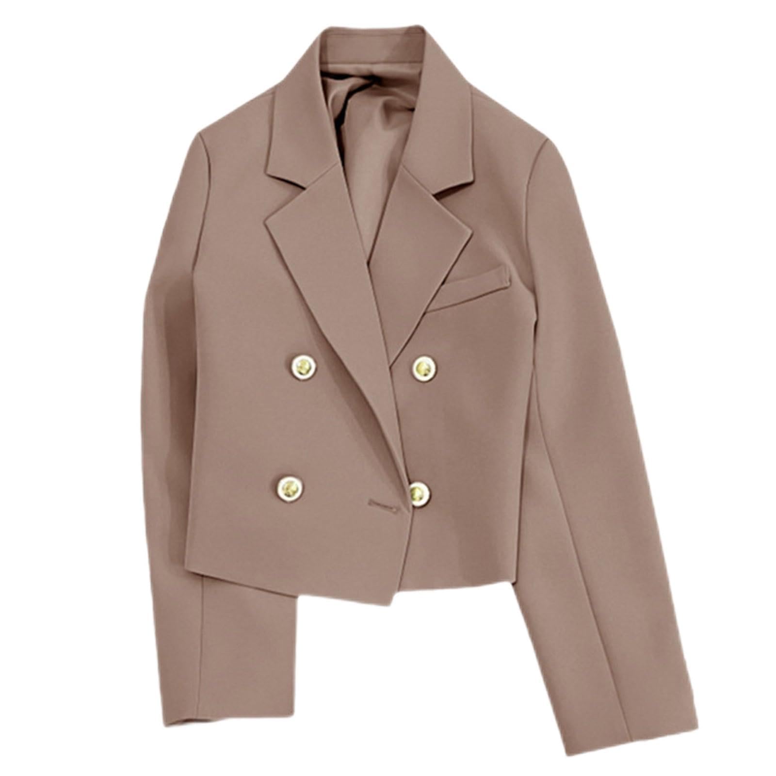 Women Dressy Blazer Lapel Collar Elegant Cardigan Jacket Long Sleeve Stretch Blazer Jacket Suit with Pockets