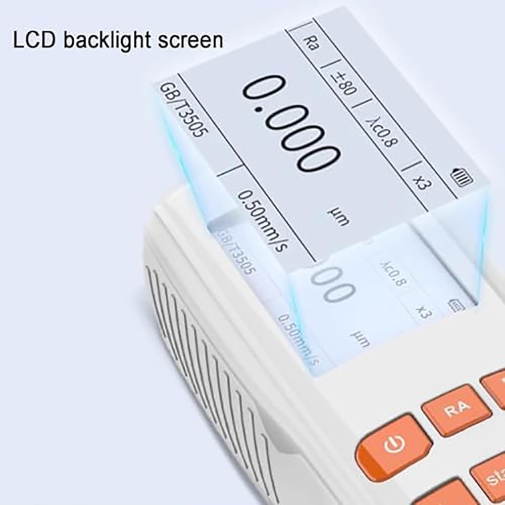 Profilometro Portatile, Rugosimetro Digitale con Display LCD a Colori, Precisione di 0,001 Μm E Intervallo di Misura di 160 Μm, Ampia capacità di Archiviazione Dati, per Pezzi Lavorati