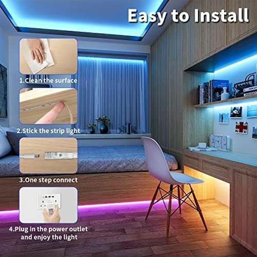 SIBI LED Strips Lights 10m, Smart RGB Colour Changing Music Sync Light Strip with Bluetooth APP Control and 44 Keys Remote, for Home, Kitchen, Bedroom, Party DIY Decoration