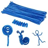 You will receive lake blue pipe cleaners 100 pieces. Easy to bend and mold to create designs. Colorful, soft, and ideal for all craft projects. High-quality materials: High-quality pipe cleaners are made of metal wire and fiber, bendable, flexible, e...