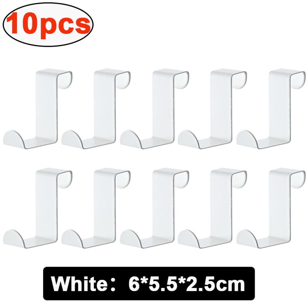 Gancho para puerta de gabinete de baño en forma de Z, colgador trasero de puerta de acero inoxidable, llavero, gancho para abrigo, accesorios de cocina para el hogar, herramienta organizadora, blanc