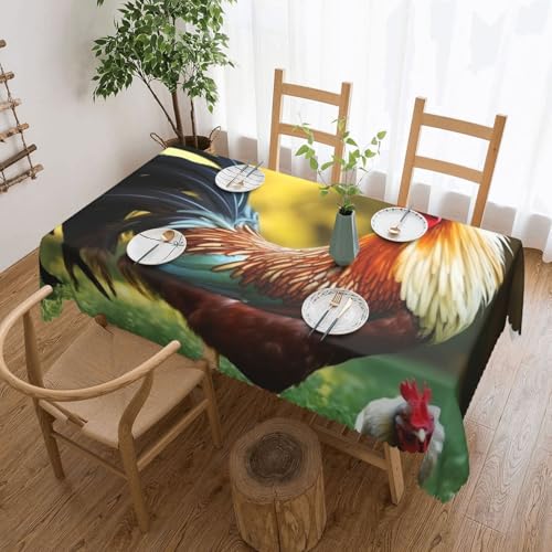 Nappe coq drôle protège table rectangle contre les taches nappe repas de fête - 2