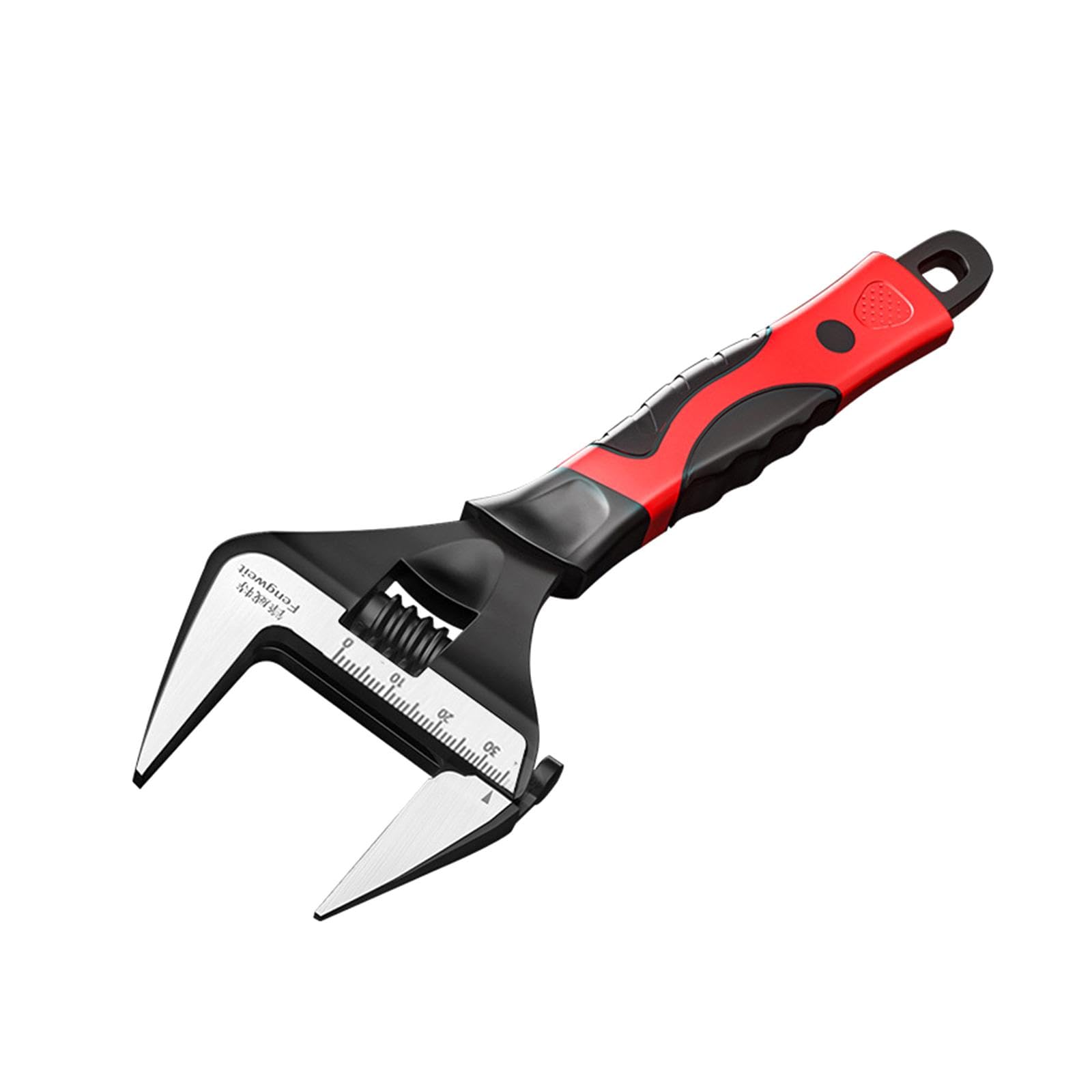 Skkwjege Black Red, 8 Inch Large Opening Wrench Adjustable Wrench For Home Repairs Appliances Washbasin 8Inch,