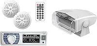 Vista 1 de Kit de receptor y altavoz marino - in-Dash LCD estéreo digital integrado Bluetooth y micrófono con sistema de radio AM FM y electrónica dual MH200