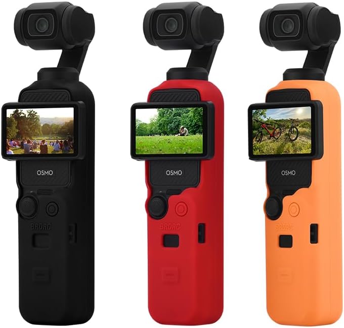 Miniatura 7 de Funda protectora de silicona para DJI OSMO Pocket 3, funda protectora de cardán antideslizante para polvo, accesorios suaves y duraderos (negro, M)