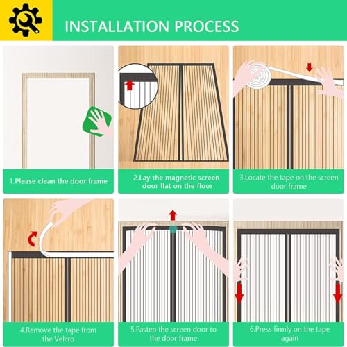 Moustiquaire Porte Fenetre Blanc en Maille Auto-Adhésive - 165 x 55 cm - 7