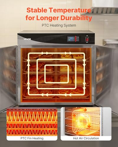 Image of VEVOR Electric Hot Box Food Warmer, 4-Tier Commercial Warming Cabinet with Water Tray, Double-Door and Adjustable Shelves, Stainless Steel Food Warmer Cabinet, for Restaurant, Kitchen, Pizza, Chicken