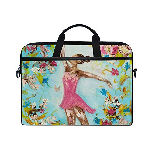 Sac à bandoulière pour ordinateur portable 14-15,4 pouces motif ballerines