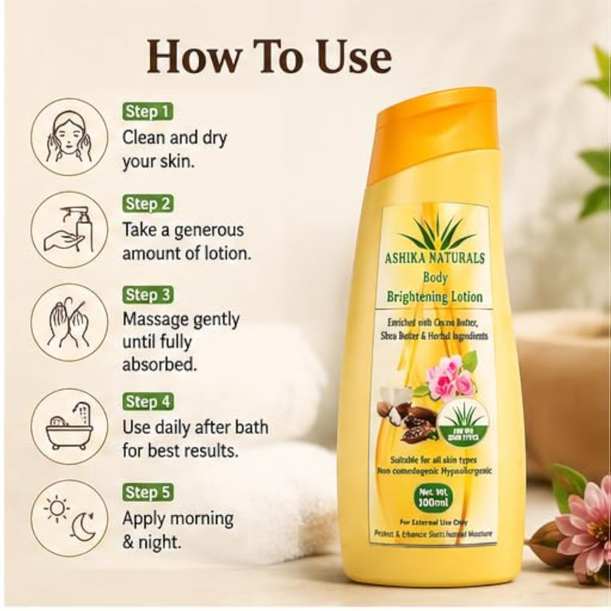 Body Brightening Lotion with Cocoa & Shea Butter