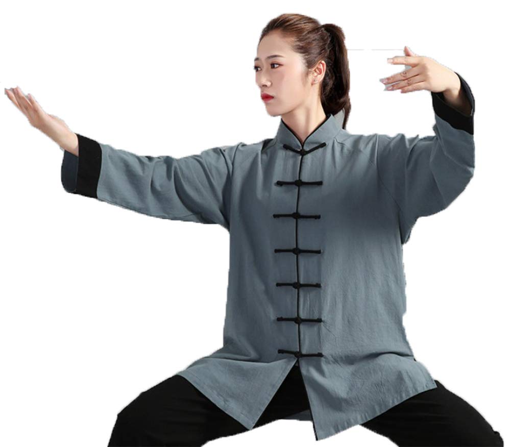 Unisex Schnalle Kleidung Üben Tai Chi Uniform Kung Fu Passt Leistung Kleidung Anzug Traditionelle Kampfkunst