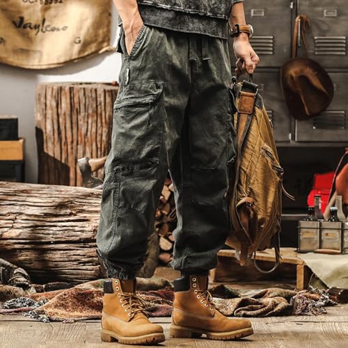 XYXIONGMAO Men's Loose Techwear Pleated Overalls Black Streetwear Multi-Pocket Cargo Pants Joggers Hip Hop Casual Sweatpants4