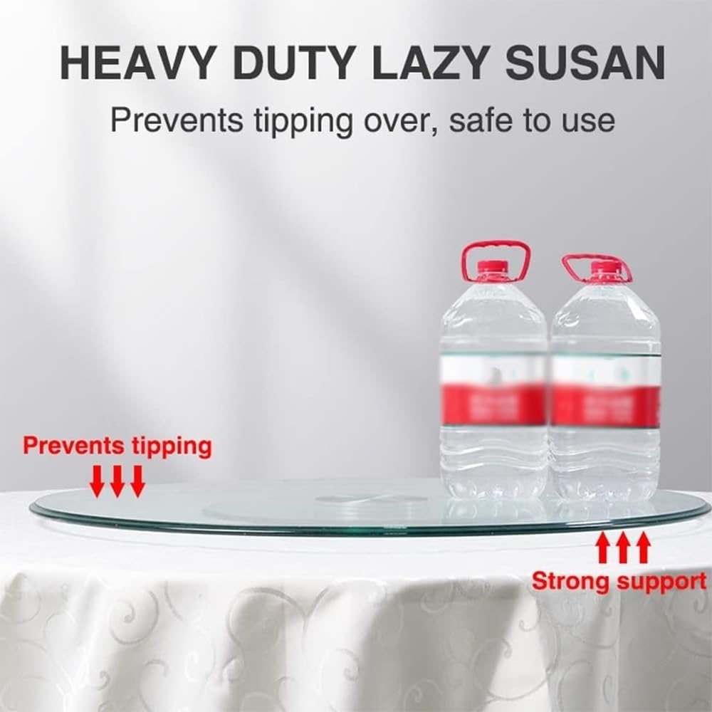 31-calowy przezroczysty talerz obrotowy Lazy Susan, 35 cali, 39 cali, gładki obrotowy talerz na duży stół jadalny, ozdobna taca obrotowa