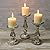 Richland Ribbed Unique Mercury Glass Pillar Candle Holder Set of 3