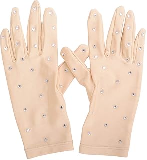 LIUHUO Ice Dress Performacne Wear Girls Thermal Figure Skating Gloves with Rhinestones (5 Colours)