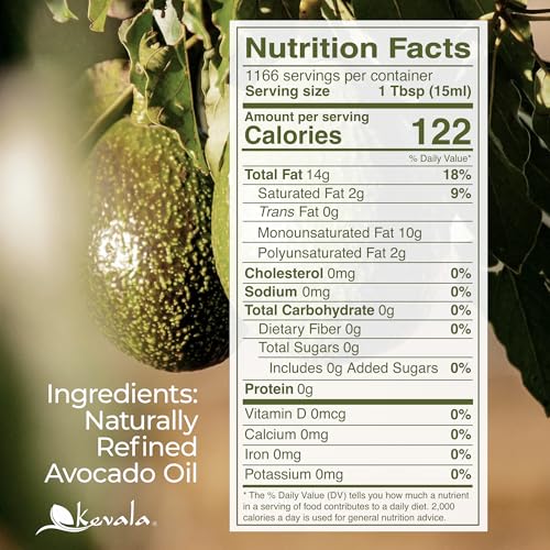 Image of Kevala Avocado Oil - Bulk Size 35 LB, Gluten Free Salad Dressing Base | Cold Pressed Kitchen Staple for High Heat Cooking, Vegetable Oil for Food Recipes and Body Care, Ranch Dressing Ingredient