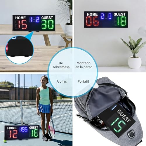 Marcador de tenis de 11 dígitos LED para evitar errores en el tanteo diario 5