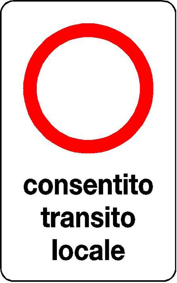 GLOBAL CARTELLO IN LAMIERA SCATOLATA RETTANGOLO 60X40 cm - DIVIETO DI ACCESSO AMMESSO TRAFFICO LOCALE - SEGNALE CATARIFRAGENTE (Classe 2)