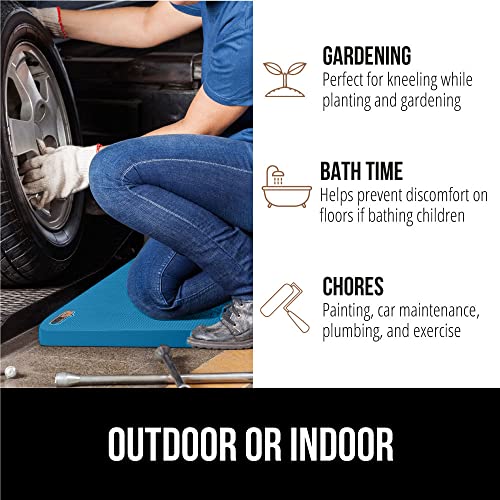 Image of GORILLA GRIP Extra Thick Supportive Foam Kneeling Pad, 2PK, Large Cushion Heavy Duty Knee Pads for Gardening, Baby Bath Time, Dirt and Water Resistant, Workout and Garden Supplies, 17.5x11, True Blue