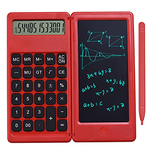 Calculadora de 6 pulgadas Calculadora financiera de escritorio Tableta de escritura LCD Bloc de dibujo digital Calculadora plegable Pantalla de 12 dígitos con lápiz óptico Botón de borrado para uso d