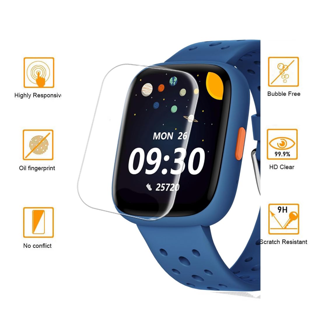 [Paquete de 5] Protector de pantalla para reloj inteligente BIGGERFIVE BW02, compatible con fundas, HD, transparente, antiarañazos, sin burbujas, antihuellas, película PET para reloj