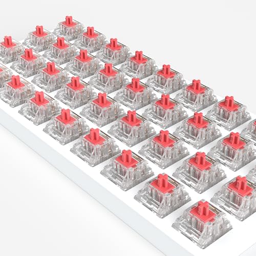 Image of Zhouwang Burgundy Red Linear Switches, 3-Pin Pre-Lubricated Linear Switches, Dustproof and Waterproof for Mechanical Keyboards. (90Pcs)
