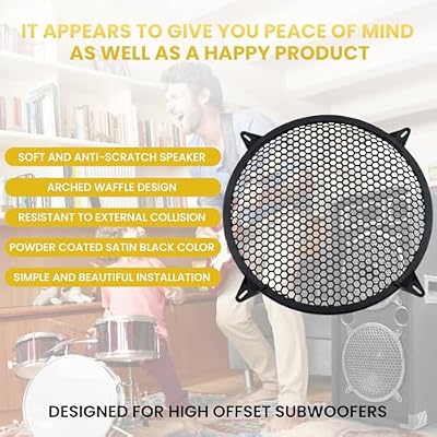 10 Inch Speaker Grill Cover, 2 Pack ABS Mesh 10 Round Subwoofer Speaker Grills with Mounting Screws