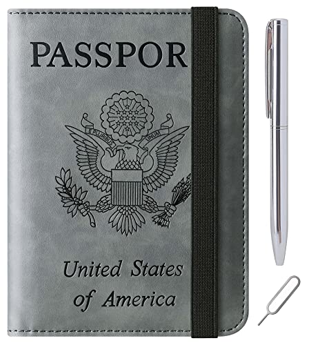 Image of Passport Holder for Travel Essentials, Passport Cover, Rfid Blocking Wallet | Travel Wallet, Leather, Passport Case, Travel Accessories, Vacation Luggage Must Haves, for Men Women