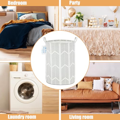 Image of Laundry Basket Canvas Fabric Collapsible Organizer Basket for Storage Bin Toy Bins Gift Baskets Bedroom Clothes Children Nursery Hamper (Arrowhead)