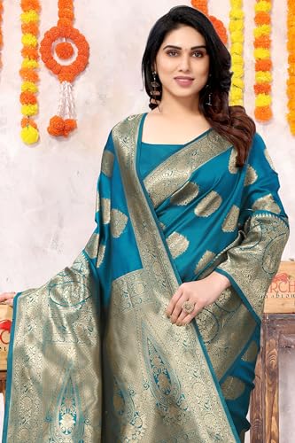 Image of MIRCHI FASHION Women Saree | Jacquard Banarasi Silk Woven Ethnic Motif Office Wear Sari