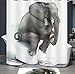 Ommda Tende Doccia Animale Antimuffa in Tessuto Tende Doccia Bagno Poliestere Impermeabili Lavabili per Vasca Bagno con 12 Anelli per Tende (Non Mat) 80x200cm Elefante