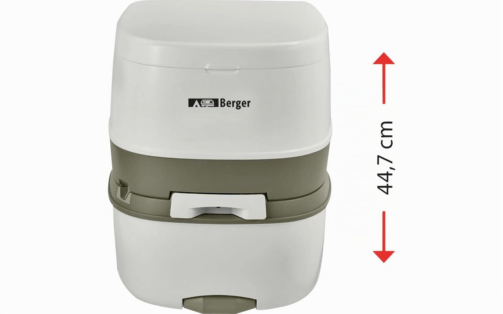 Berger WC portatil | WC quimico portatil para camping | Baño portatil | Accesorios camper, accesorios camper para furgonetas o para autocaravana | Water portatil gris, con depósito de residuos, 130 kg