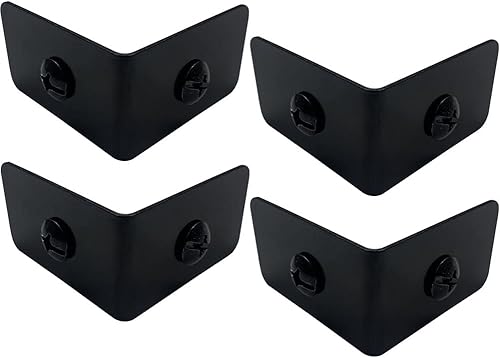 4 protectores de esquina de metal negro, soportes decorativos de esquina en ángulo recto para muebles, mesa, cajas de madera, puerta de granero,