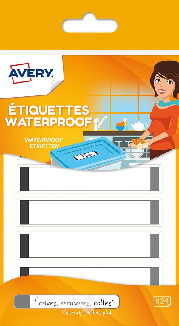 Etiqueta plastificada Avery Gray, 24 etiquetas 86x17 mm