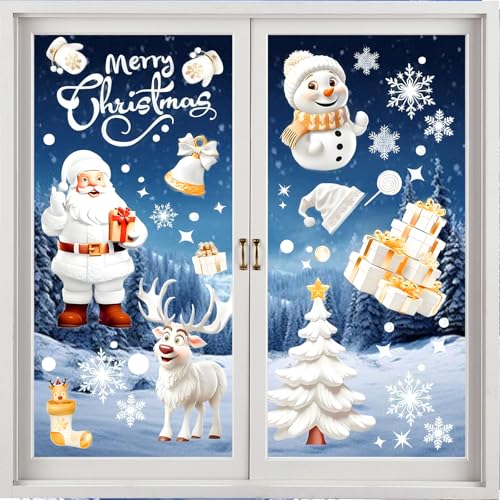 Fensterbilder Weihnachten, 9 Stück Weißer Weihnachtsfensterbilder,...