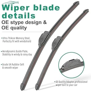 15" 15" 13" Windshield Wiper Blades Replacement for Jeep Wrangler 2007-2017 / Jeep Wrangler JK 2008-2018 Premium All Weather Front Rear Wipers Set - OEM Quality (Pack of 3)