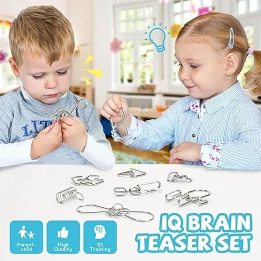 Image of Famous Quality Mind Challenging Game - Brain Teasers Metal Wire Puzzle - Assorted Metal Puzzle for Gifts, Party Favors, Prizes, Disentanglement Puzzle Unlock Interlock Toys- Easter Theme
