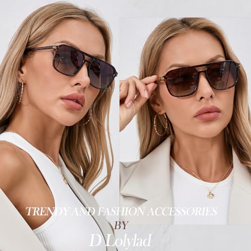 Retro Aviator Sunglasses for Women Men,Trendy Rectangle Womens Mens Shades Sun Glasses UV400 Protection2