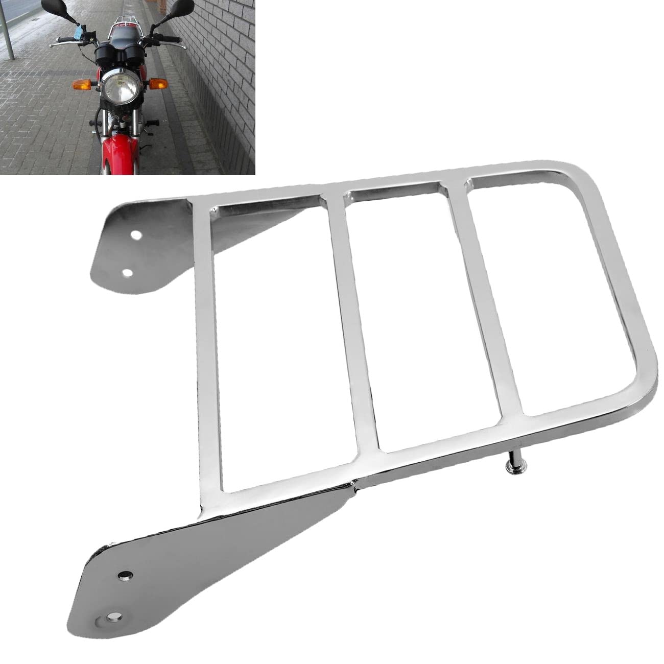 Porta Bagagli Per Yamaha Per V-Star 400 650 1100 Per Classic Per XVS 1998-2011 Posteriore Del Motociclo Per Sissy Bar Portapacchi Chrome Schienale Staccabile Portabagagli