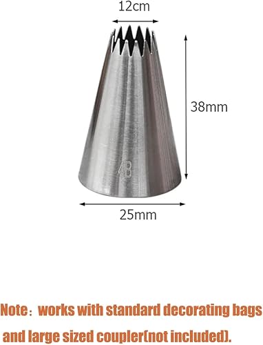 Miniatura 3 de Punta de tubería 4B, 3 puntas de glaseado 4B, punta de glaseado 4B sin costuras, punta de decoración de pastel de estrella abierta 4B