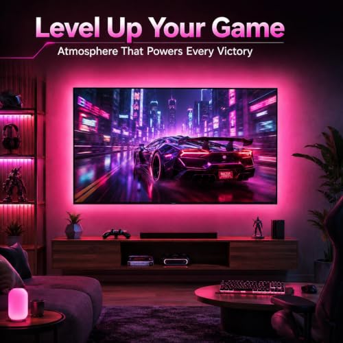 Image of MORIACC 18ft TV LED Backlight for 45-75 Inch TVs, RGB LED Lights for TV with Music Sync, Bluetooth APP & Remote Control, USB Powered Ambient Lighting for Gaming, Movies, Bedroom & Home Theater